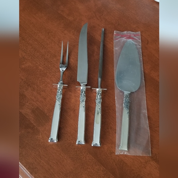 Vintage Heirloom sterling carving set and Heirloom Sterling Pie Server - Picture 2 of 9